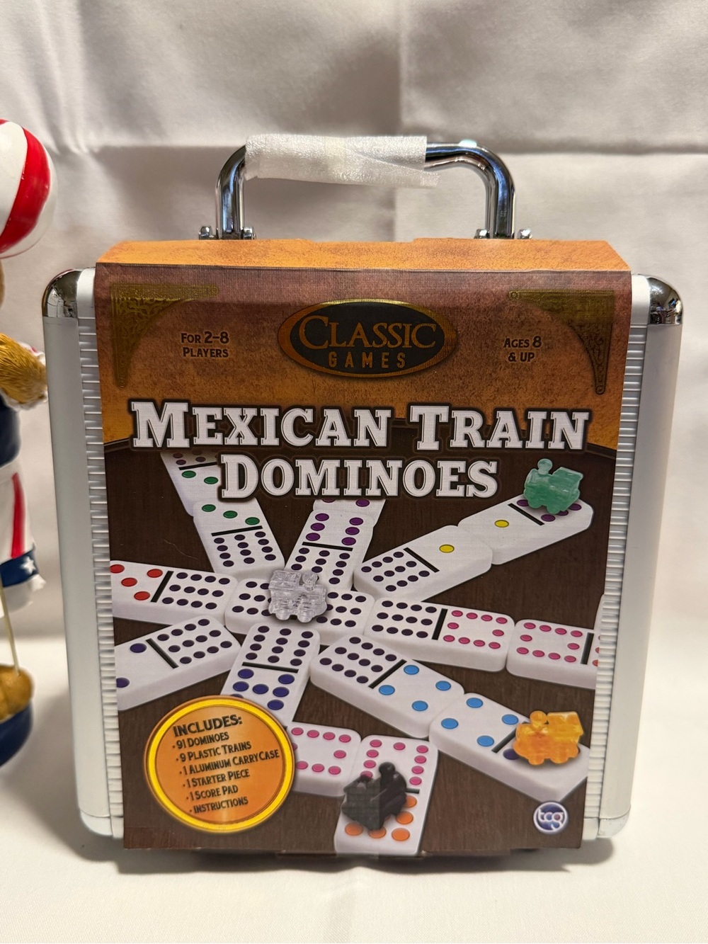 Classic Mexican Train 91 Double Dominoes 8 Train Pcs Game with Aluminum Case